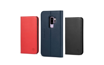 SHIELDON SAMSUNG S9 Plus Wallet Case, Galaxy S9 Plus Leather Case with Kickstand and Magnetic Closure Black