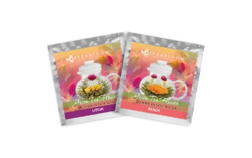 Litchi and Peach Blooming Tea Flowers - Set of Two